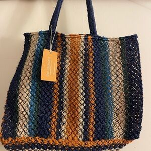 Jackson Jute Multicolor Woven Tote Bag